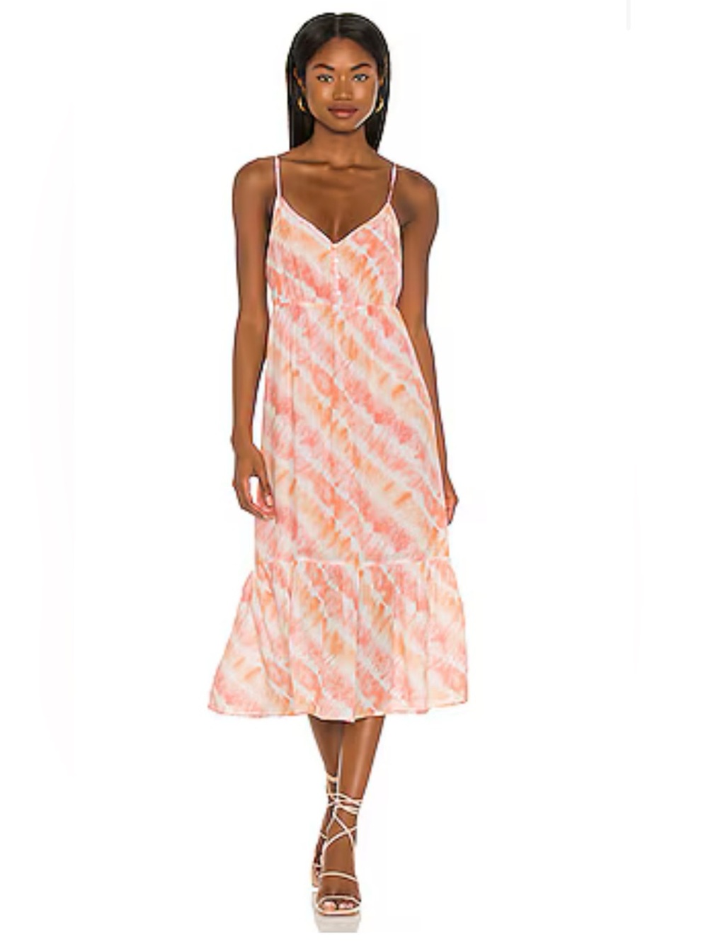 Rails Pink Delilah Sunset Tie-Dye Midi Slip Dress